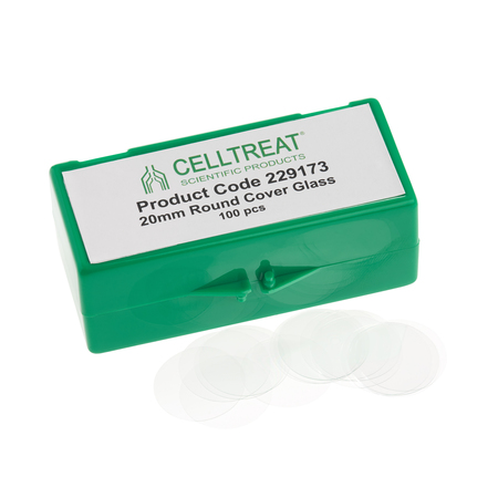 CELLTREAT Round Cover Glass, Sterile, 20mm 229173